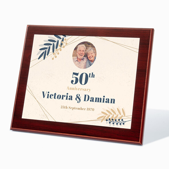 Placa comemorativa personalizada de mogno