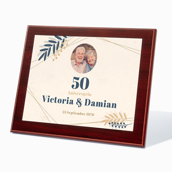 Placa conmemorativa personalizada de caoba