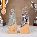 Premium gravierter Langglas-Trophäe