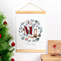 Personalised wooden poster hanger