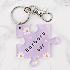Puzzle piece shaped acrylic keyring