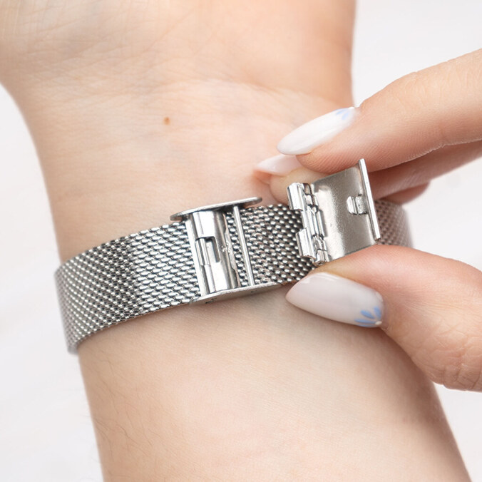 Gepersonaliseerd polshorloge met metalen gaas voor dames