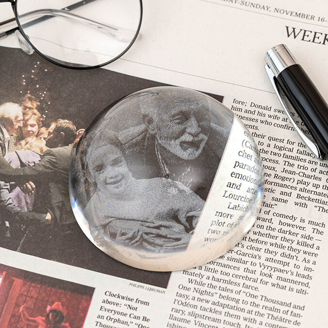 Personalizowana lupa, przycisk do papieru ze szkła