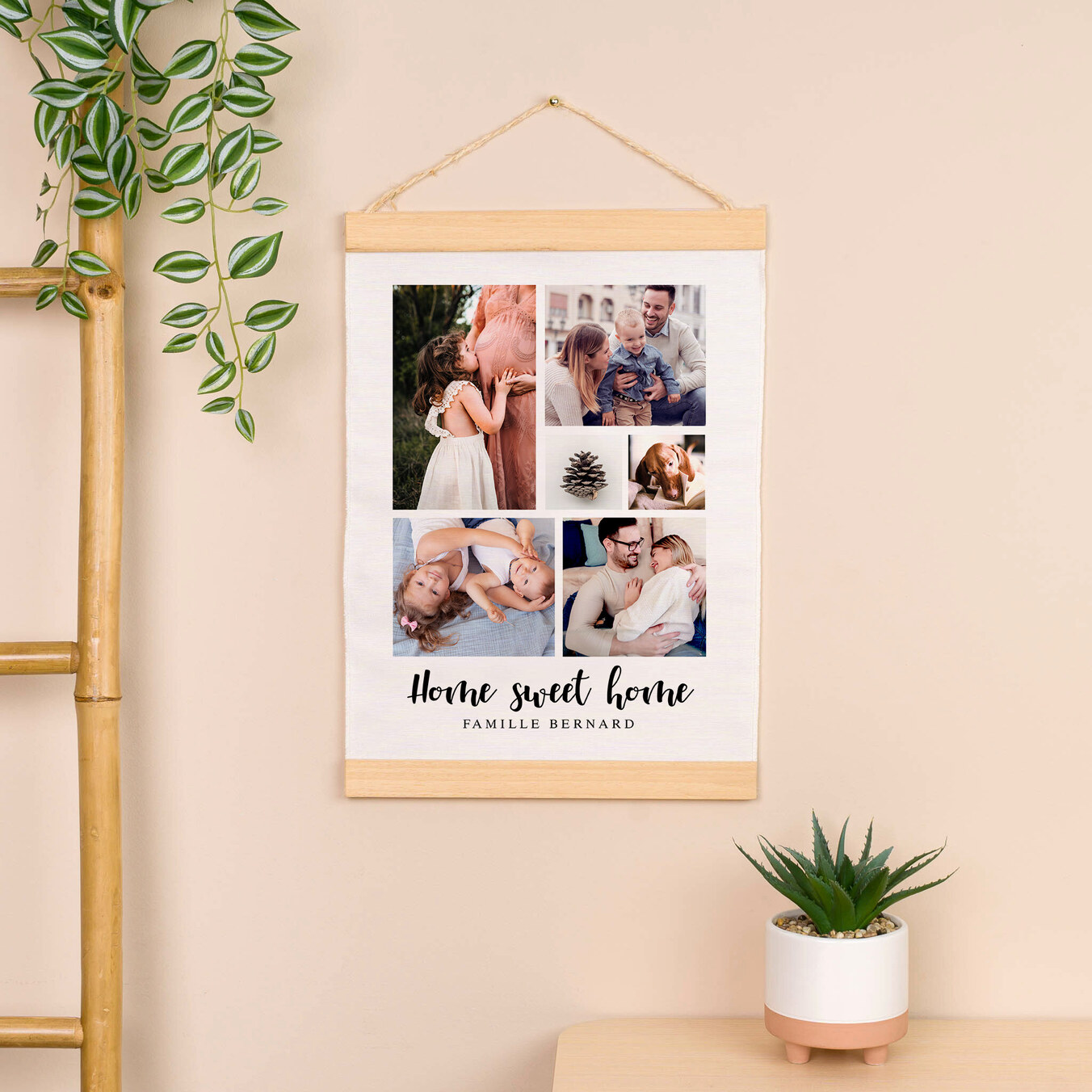Poster en toile personnalisé avec encadrement bois