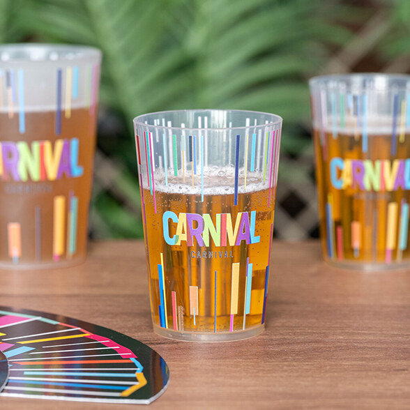 Vaso personalizado reutilizable de plástico
