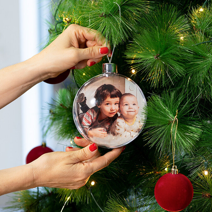 Ronde kerstbal XL bedrukken