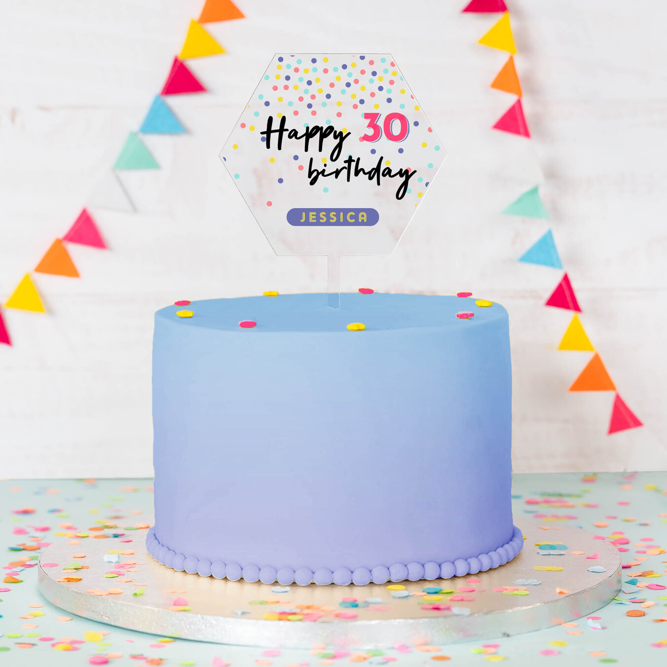 Topper hexagonal personalizado
