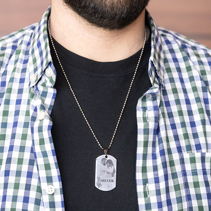 Personalised engraved long necklace