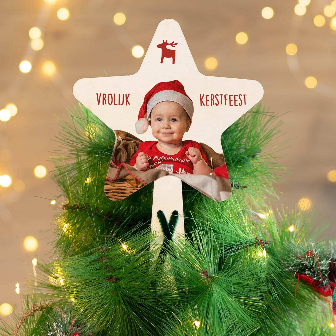 Houten kerstboom ster 11x16