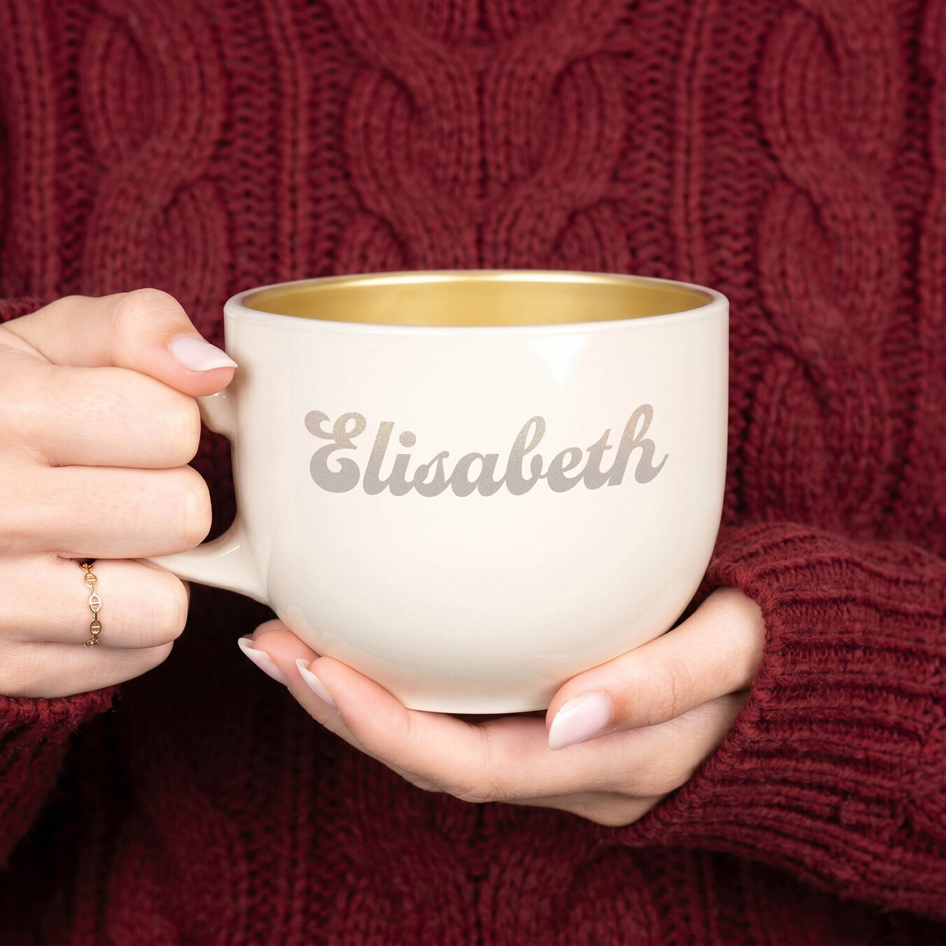 Caneca gravada Gold Latte