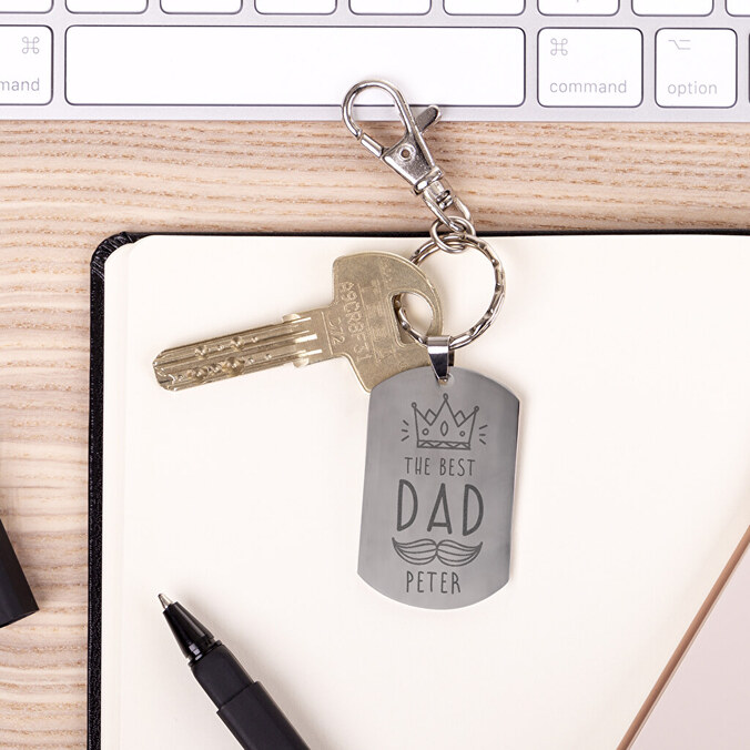 Personalised engraved long keyring