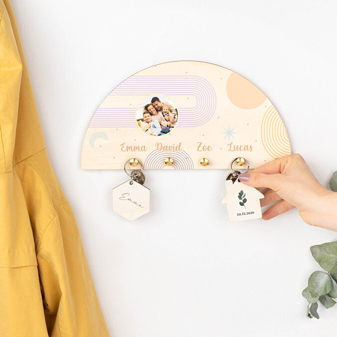 Cuelga llaves personalizado de madera para pared