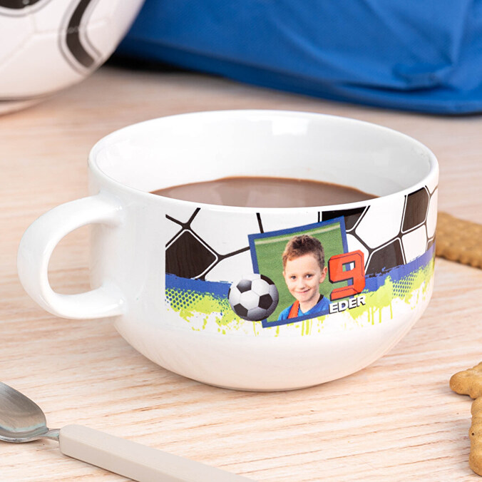 Personlig frukostmugg med handtag