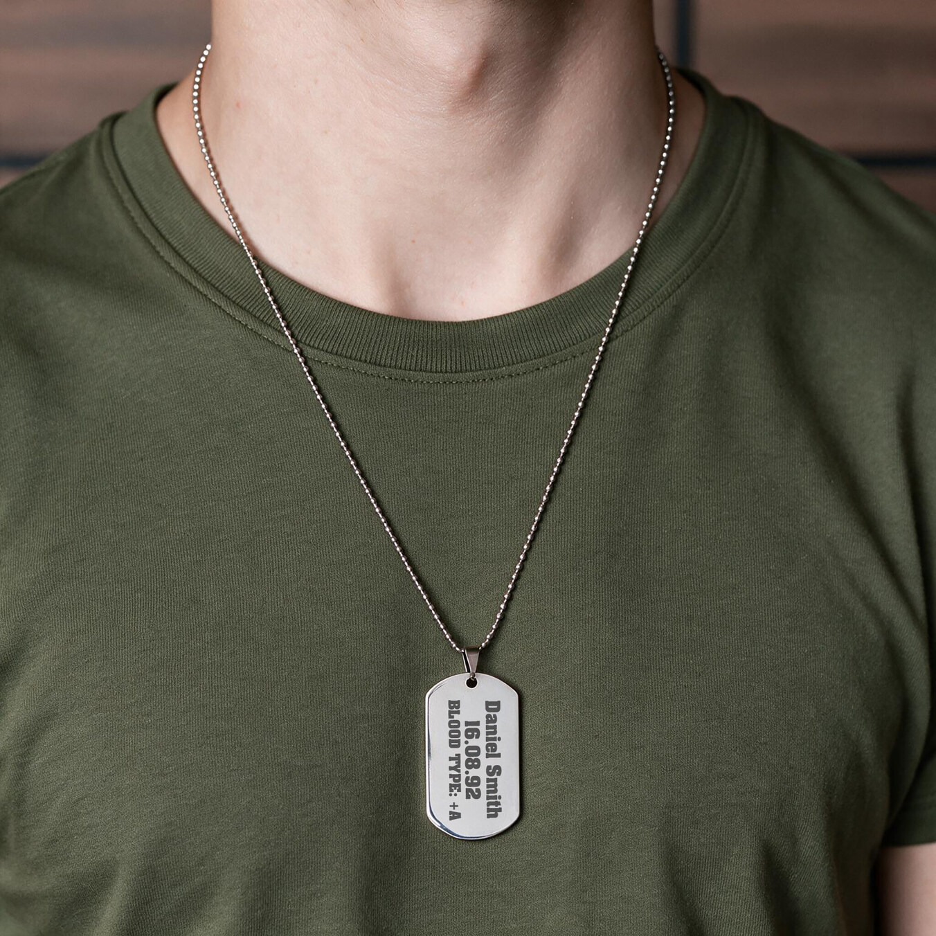 Personalised engraved long necklace