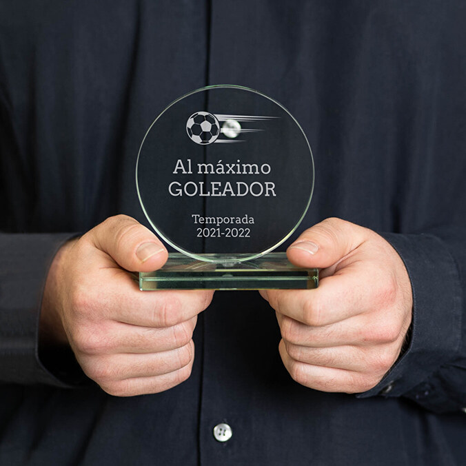 Trofeos de cristal personalizados