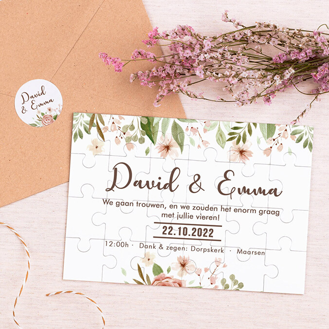 Rechthoekige fotopuzzel van karton bedrukken en maken