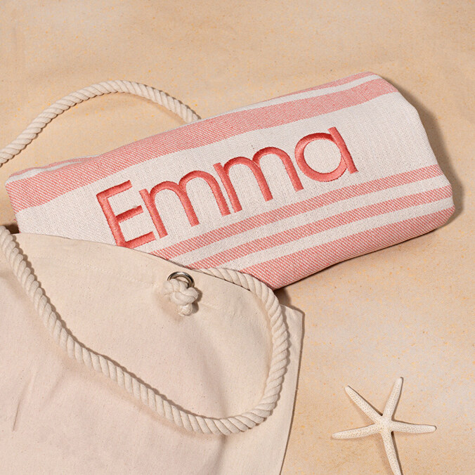Embroidered fouta towel
