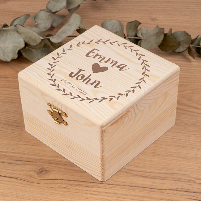 Caja de madera 12x12 personalizada