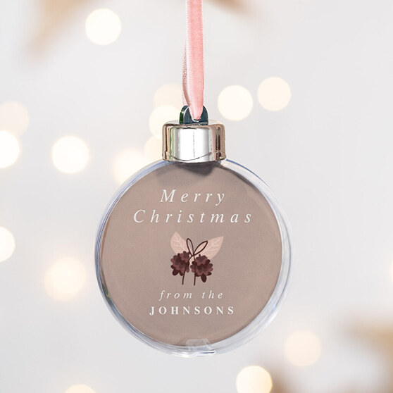 Personalised round christmas bauble
