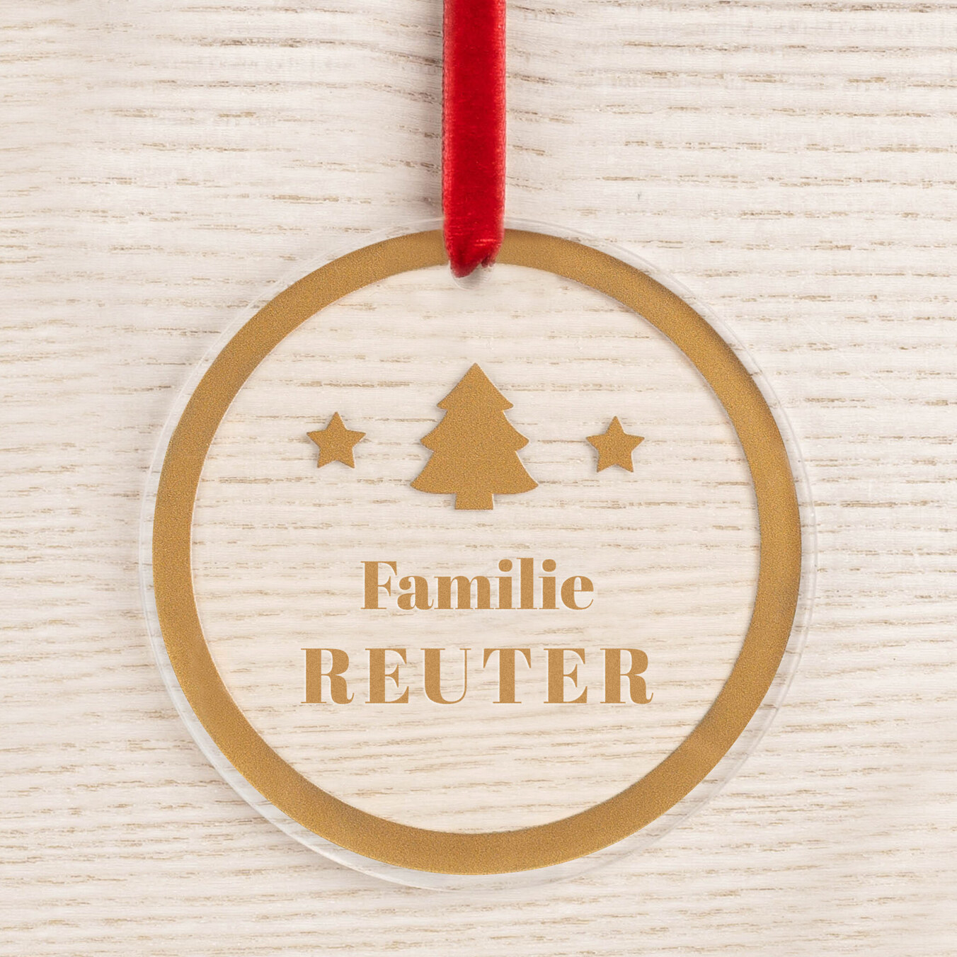Runder Weihnachtsschmuck aus Acryl zum selber gestalten