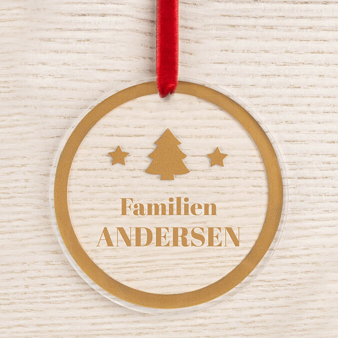 Personlig julekugle i akryl med billede