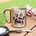 Personalised stainless steel carabiner mug
