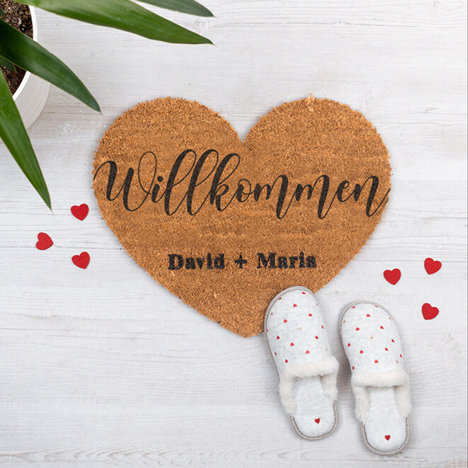Kokos Fußmatte Herz bedrucken Kokos Fußmatte Herz bedrucken