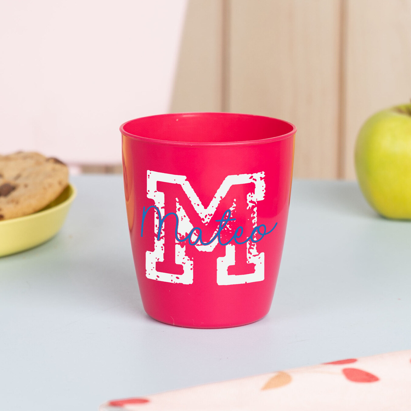 Personalised coloured plastic cup 300 ml.