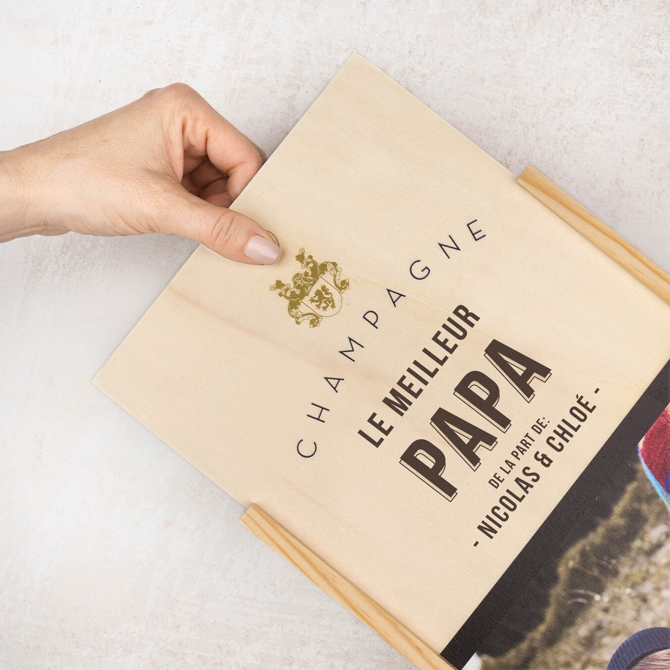 Coffret vin en bois personnalisé double