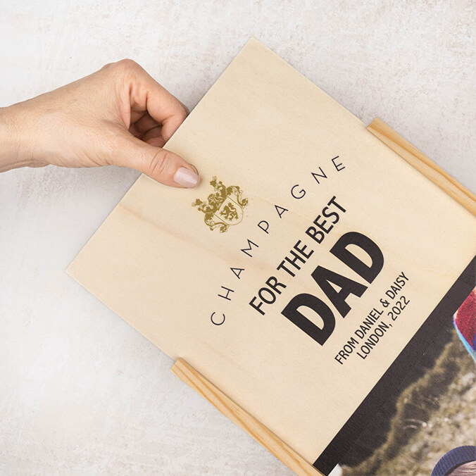 Personalised wooden wine double box