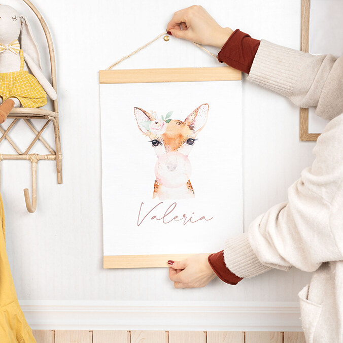 Textielposter met houten lijst bedrukken