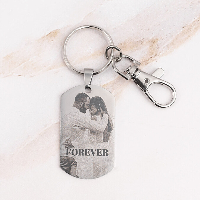 Personalised engraved long keyring