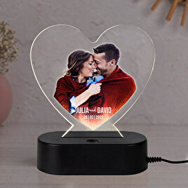 3D lamp heart shaped with plastic base