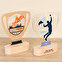 Personalised methacrylate trophy cup with wooden base
