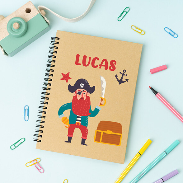 Libreta ecológica craft personalizada de papel reciclado