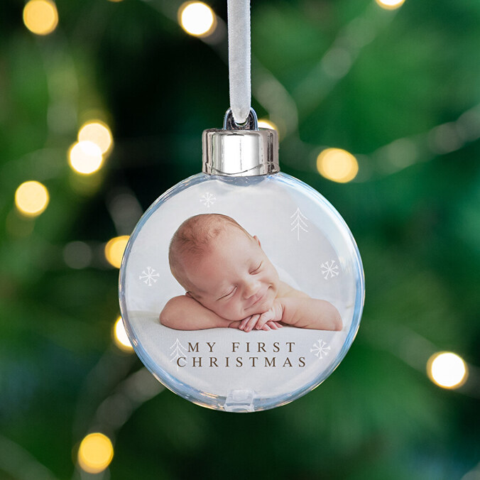 Pack 4 personalised Round Christmas Tree baubles