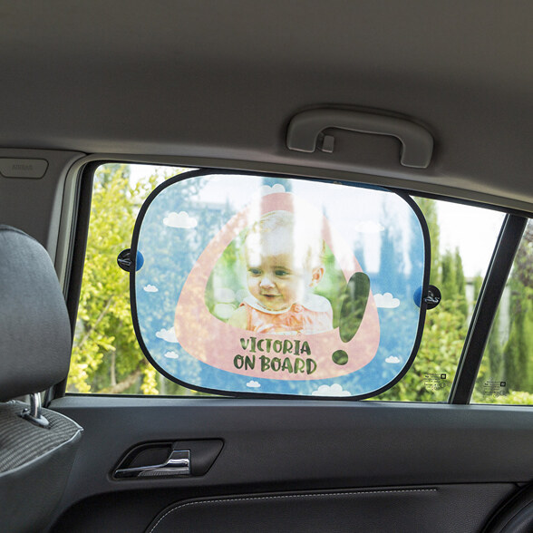 Personlig solskærm til bilen med billede