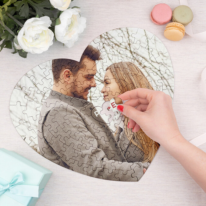 Puzzle personalizado con forma de corazón