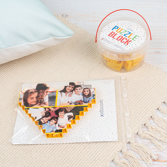 Puzzle Block hart Mini bedrukken