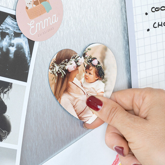 Personalised heart shaped flexible magnet 5 cm