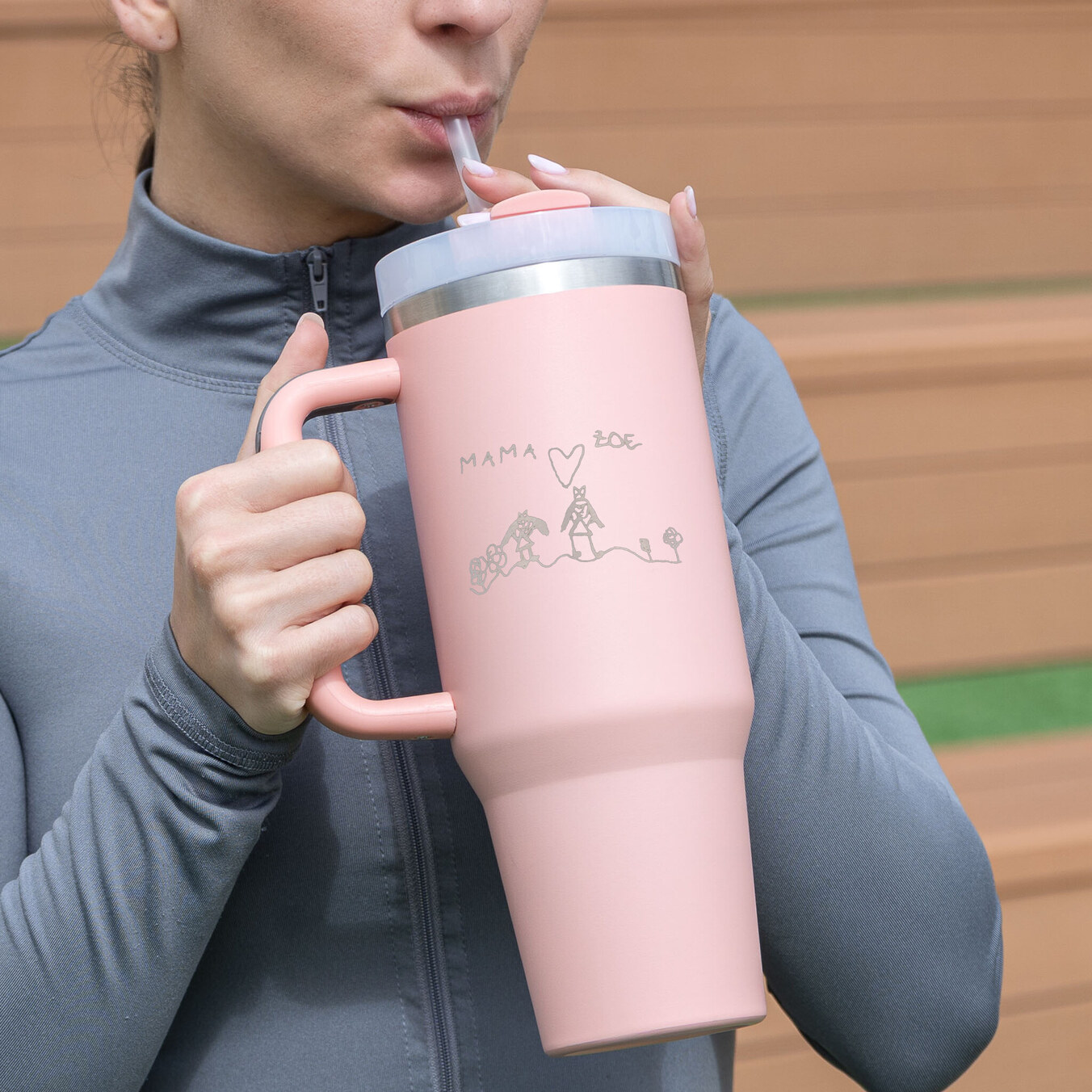 Personalizowany dwuwarstwowy kubek termiczny 1,2 l.