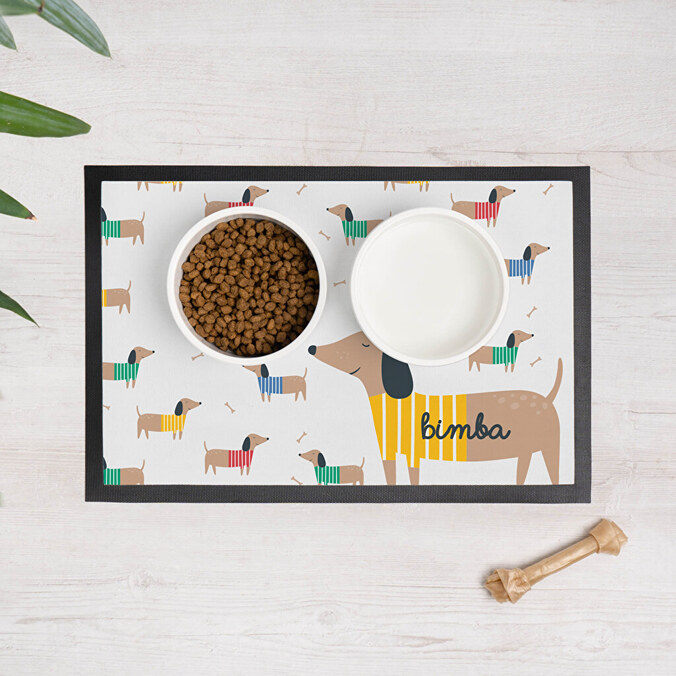 Personalised cat and dog feeder mat