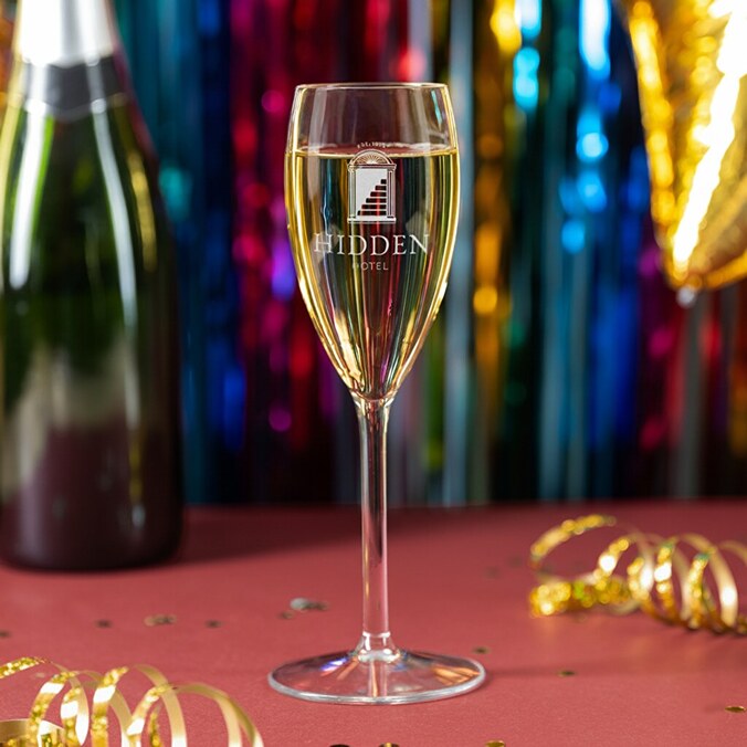 Personlig champagneglas i plast