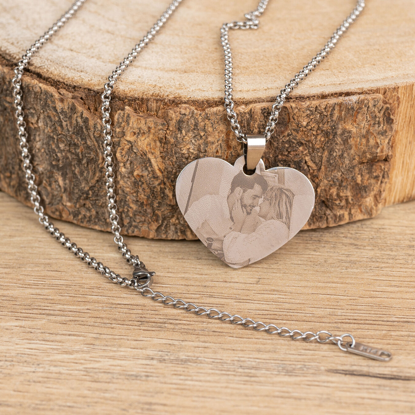 Personalised engraved heart necklace