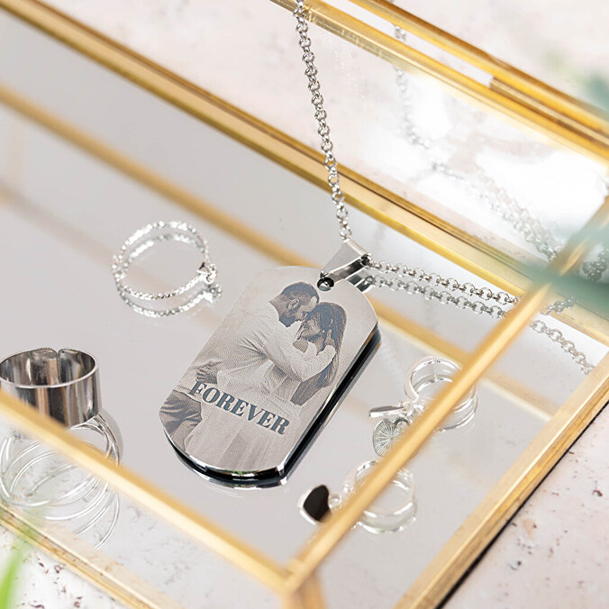 Personalised engraved long necklace