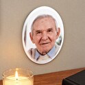 Oval ceramic photo 7.5x10.5 cm for indoor use