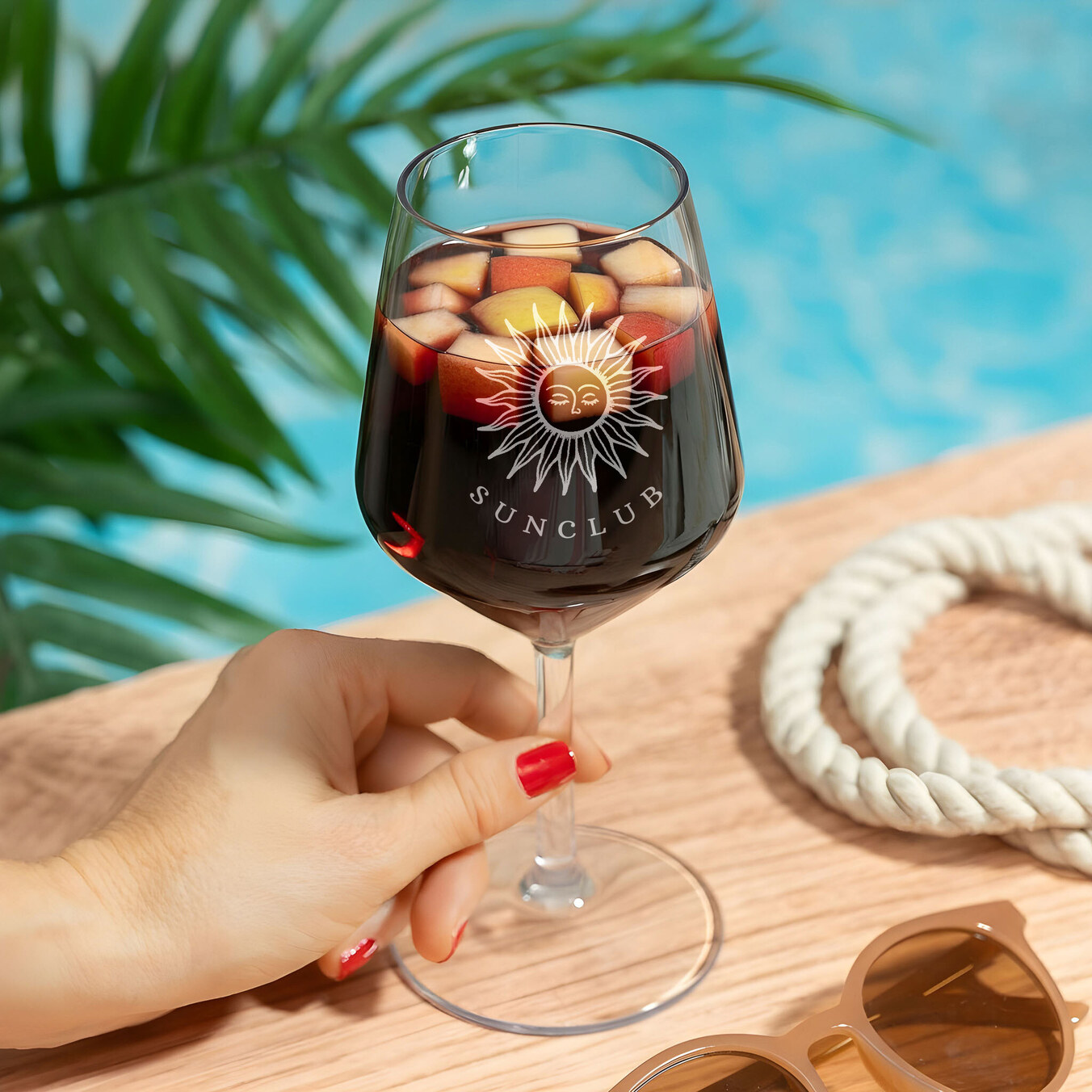 Personalised plastic wine glass