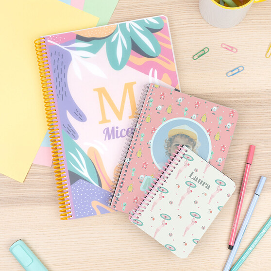 Personalised notebooks in different sizes