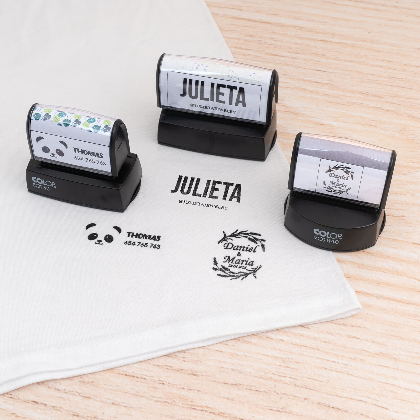Ronde textiel stempel 4,5ø bedrukken