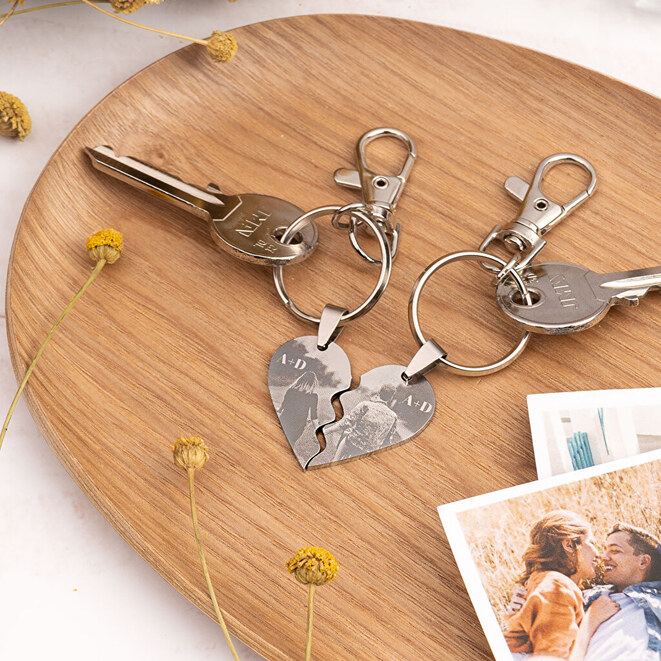 Portachiavi cuore spezzato personalizzato Portachiavi cuore spezzato personalizzato
